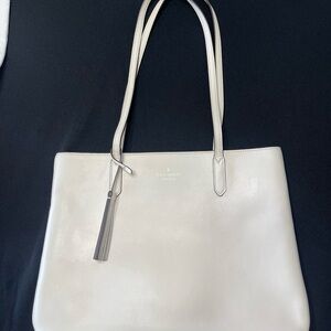 Kate Spade Cream Tote with Tassel